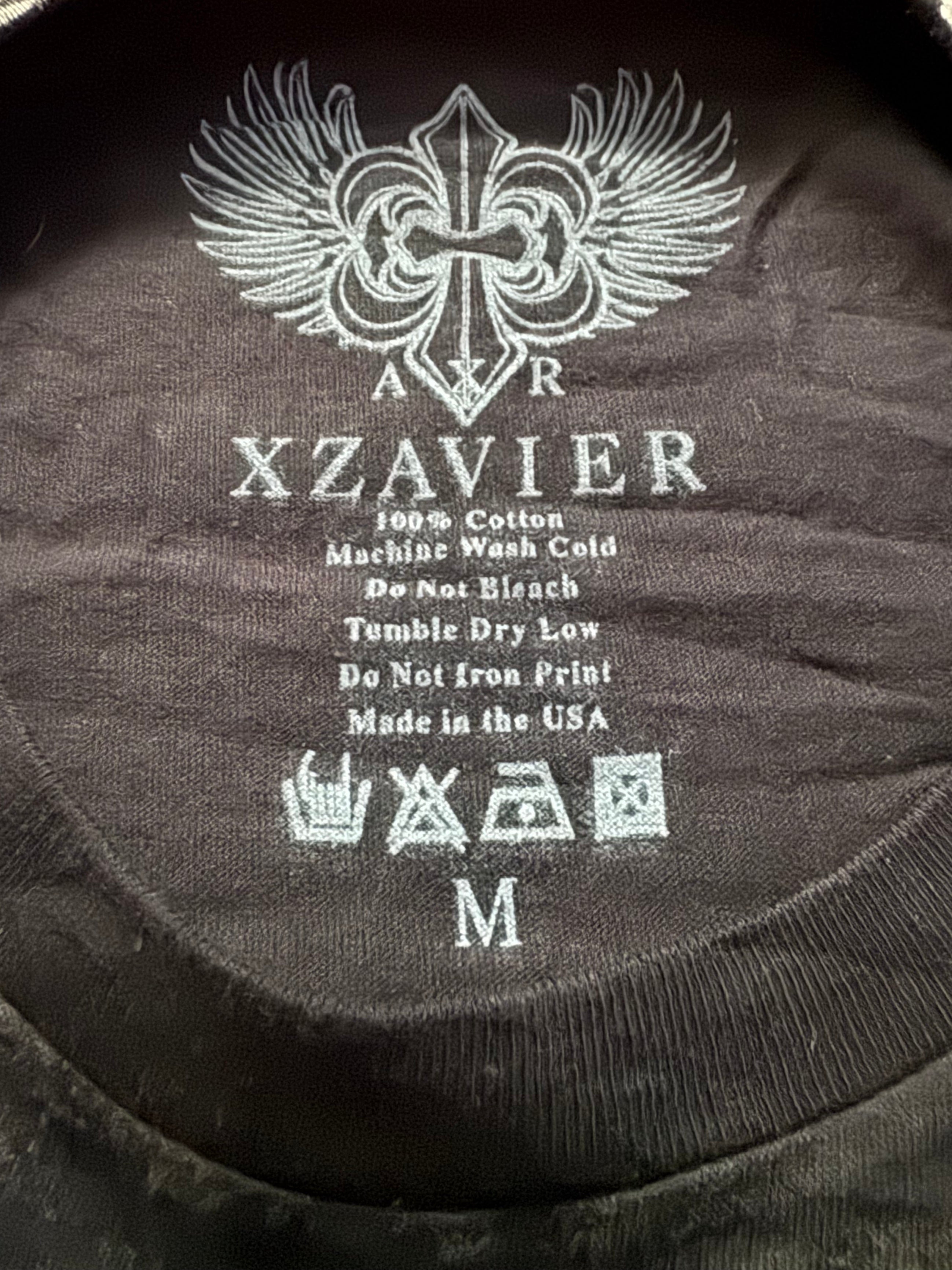 Xzavier Rhinestone Cross Grunge T-Shirt