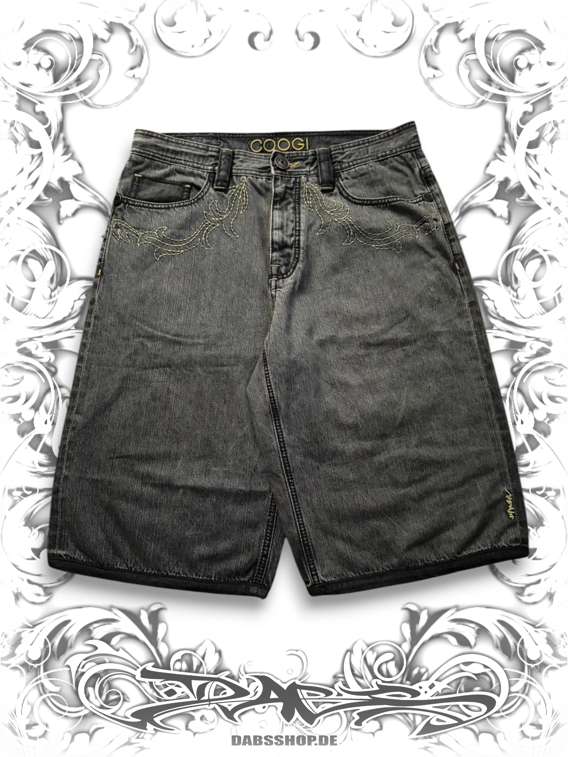 Coogi Black Embroidered Vintage Jorts
