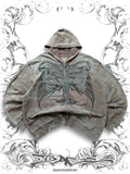 Throwdown Tribal Grunge Zip Hoodie