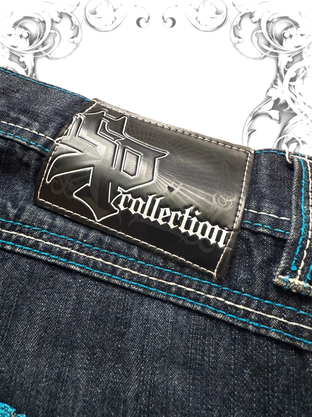 Southpole Blue Embroidered Premium 2000s Jorts