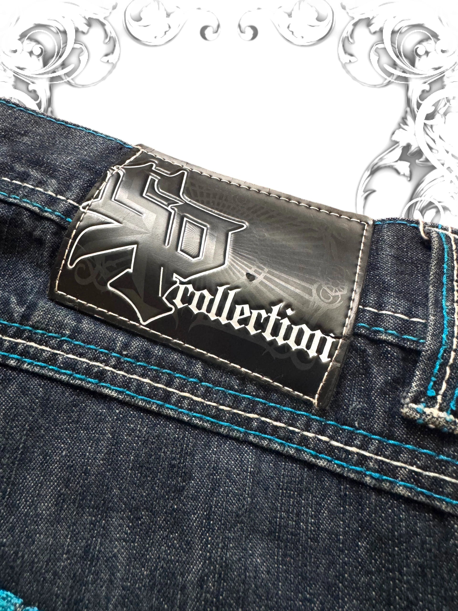 Southpole Blue Embroidered Premium 2000s Jorts