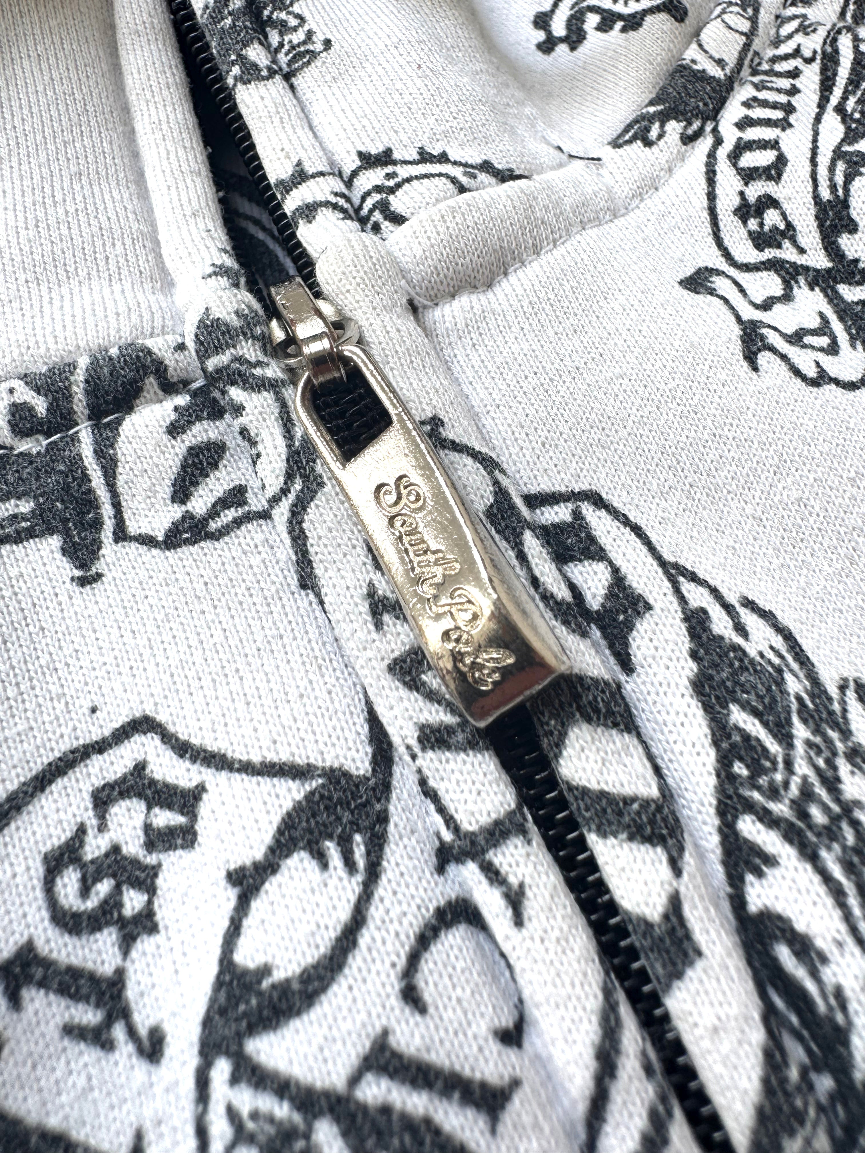 Southpole Rare Crossbone Paisley 2000s Zip Hoodie