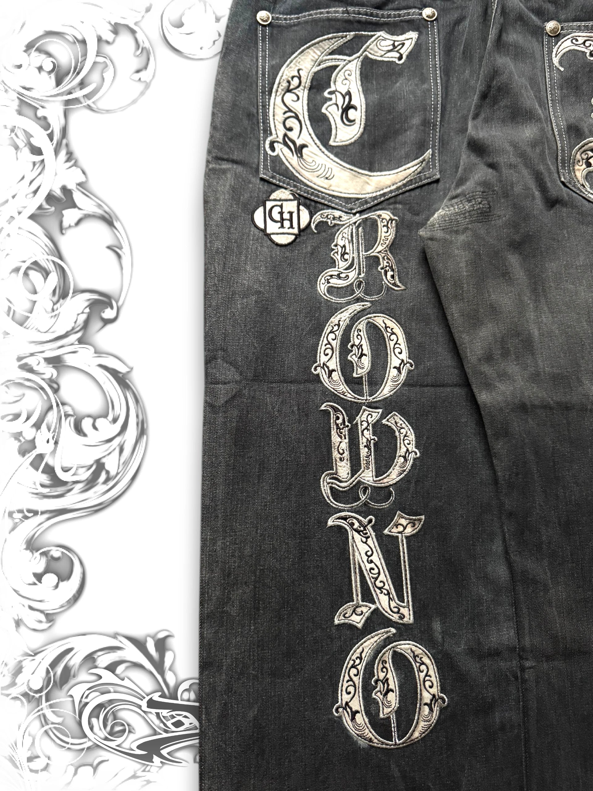Crown Holder Embroidered y2k Baggy Pants